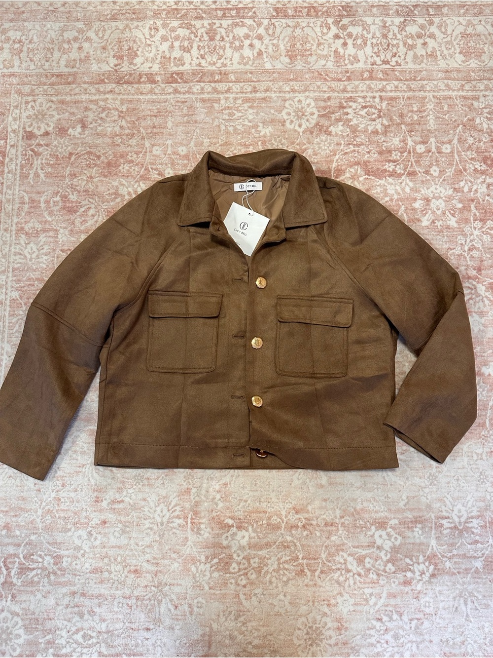 NWT 🤎 Buttoned Faux Suede Jacket - Picture 5 of 14